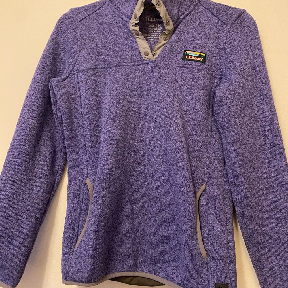 L.L. Bean Heathered Purple fleece pullover